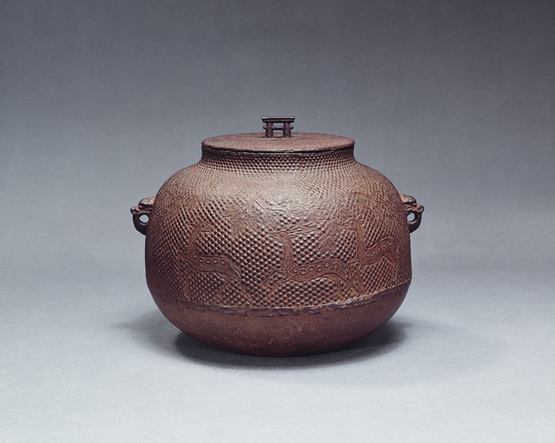 重要文化財 芦屋霰地楓鹿図真形釜 芦屋 室町時代・15世紀 京都・細見美術館