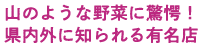 山のような野菜に驚愕！県内外に知られる有名店
