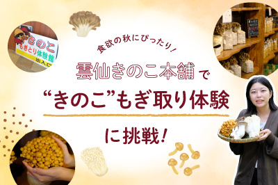 食欲の秋にぴったり！雲仙きのこ本舗で“きのこ”もぎ取り体験に挑戦